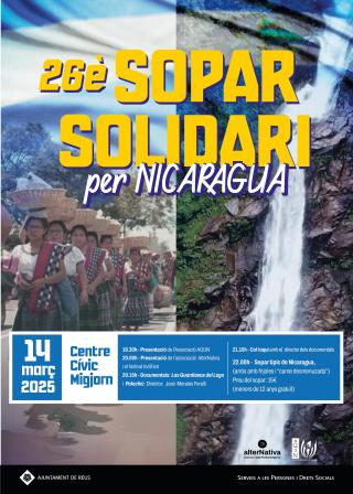 Cartell sopar solidari Nicaragua 2025