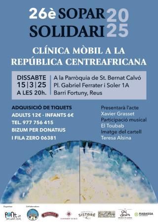 Cartell sopar solidari Sant Bernat Calvó