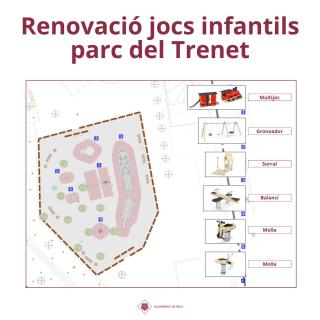 Plànol del projecte de renovació dels jocs infantils del parc del Trenet