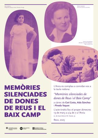 Cartell Memòries silenciades de dones de Reus i el Baix Camp