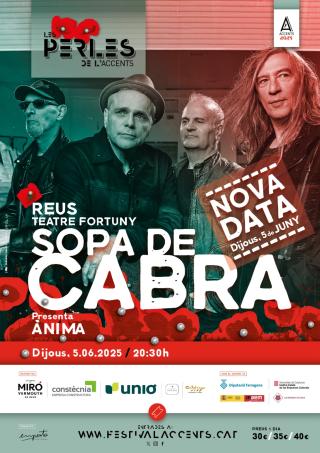 Cartell concert Sopa de Cabra al Teatre Fortuny de Reus