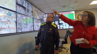 Sala de control de la comissaria de la Guàrdia Urbana