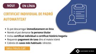 Campanya del nou certificat individual d’empadronament