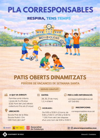 Cartell Patis oberts dinamitzats Setmana Santa 2026