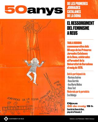 Cartell 50 anys de les Primeres Jornades Catalanes de la Dona