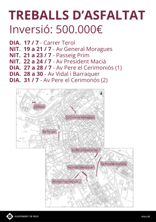 Planificació treballs d'asfaltat