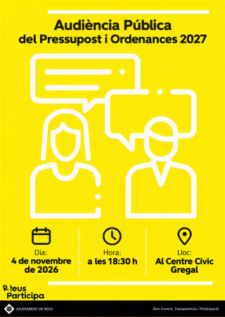 Cartell audiència pública Pressupost i Ordenances Fiscals 2027
