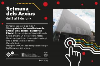 Cartell de la visita guiada a l'Arxiu Municipal de Reus