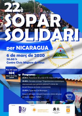 Cartell 22è Sopar Solidari per Nicaragua