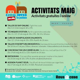 Cartell activitats Casal de Joves maig