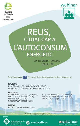 Cartell webinar ‘Reus, ciutat cap a l’autoconsum energètic’