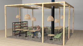Imatge virtual de la nova zona de degustació del Mercat Central