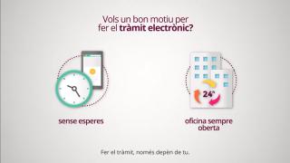Captura de pantalla de la càpsula informativa sobre tràmits telemàtics