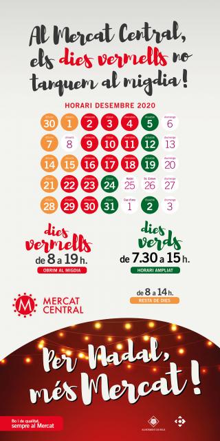 Cartell nous horaris Mercat campanya de Nadal