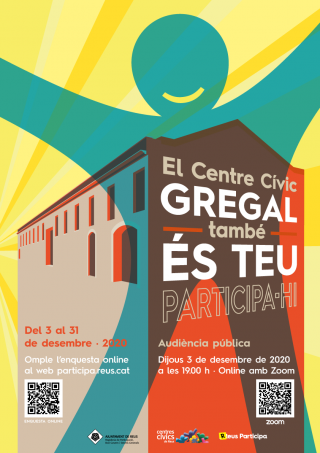 Cartell del procés participatiu de l'audiència pública en relació al futur Centre Cívic Gregal