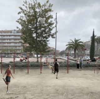 Imatge virtual futur parc cal·listènia plaça Ganxets