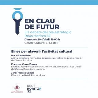 Cartell Eines per afavorir l'activitat cultural - Debats Reus Hortizó 32