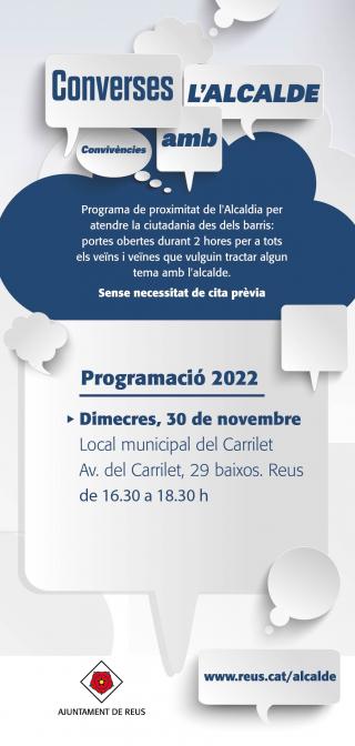 Cartell Converses amb l'alcalde Barri Carrilet