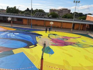 Pintada horitzontal a l'Escola Doctor Alberich i Casas