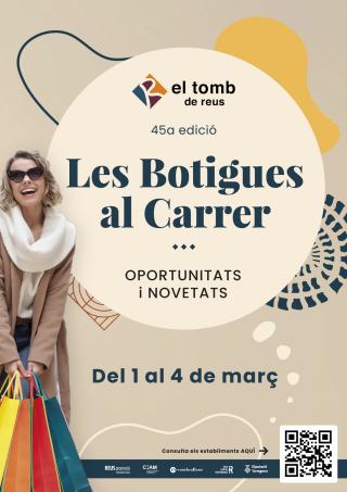 Cartell de les Botigues al carrer primavera 2023