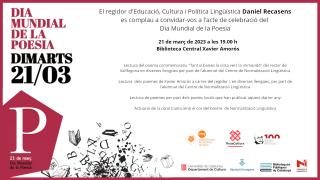 Invitació Dia Mundial de la Poesia CNL