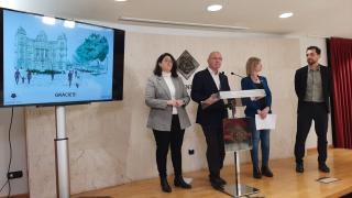 Roda de premsa de presentació del projecte executiu de la urbanització del carrer Ample, la plaça Pintor Fortuny i entorn