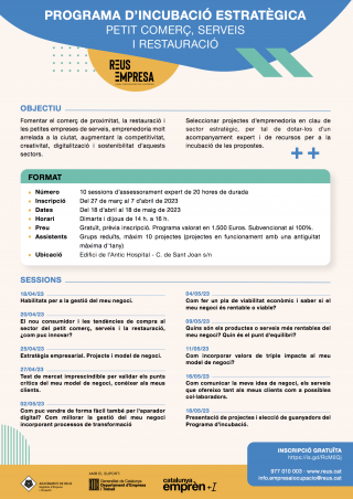 Cartell nou programa incubació estratègica