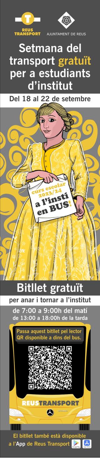 Punt de llibre amb un val de transport gratuït de Reus Transport als instituts