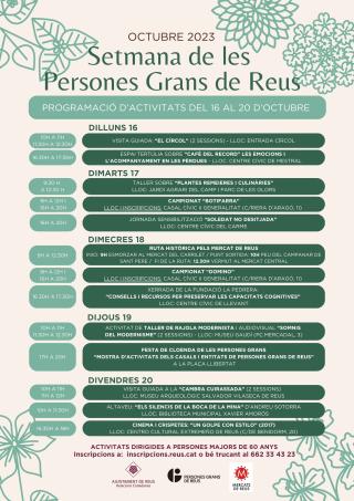 Cartell Setmana de les Persones Grans Reus