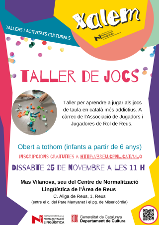 Cartell taller per jugar en català