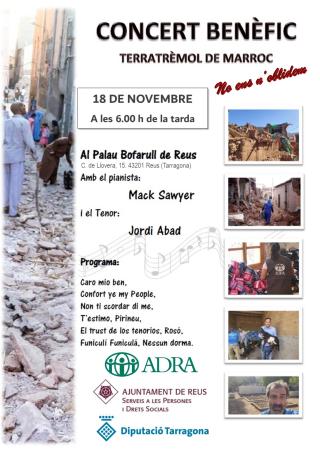 Cartell del concert benèfic per les víctimes del terratrèmol del Marroc