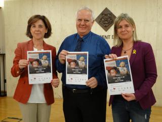 Imatge presentació Marató Donació Sang Reus 2018 amb Virginia Callao (esq.), Pere Líndez i Noemí Llauradó