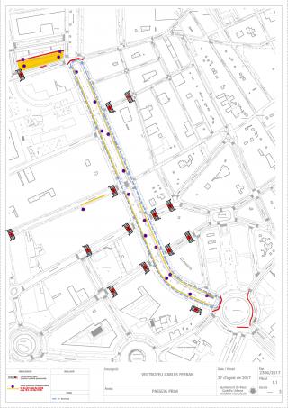 Imatge del plànol amb les afectacions de mobilitat a causa del trofeu Carles Ferran el 27 d'agost de 2017