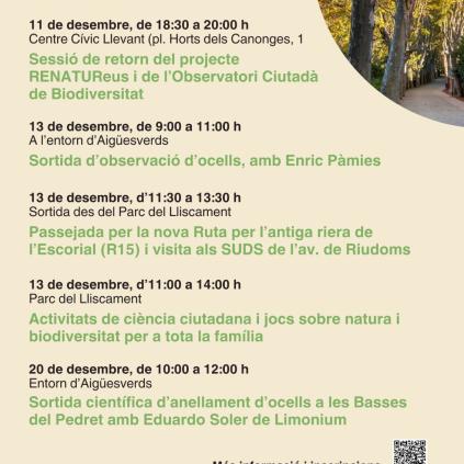 Accedeix a Agenda d'actrivitats de desembre de RenatuReus