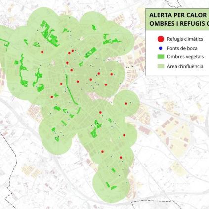 Plànol de zones d'ombra i refugis climàtics Accedeix a Plànol de zones d'ombra i refugis climàtics