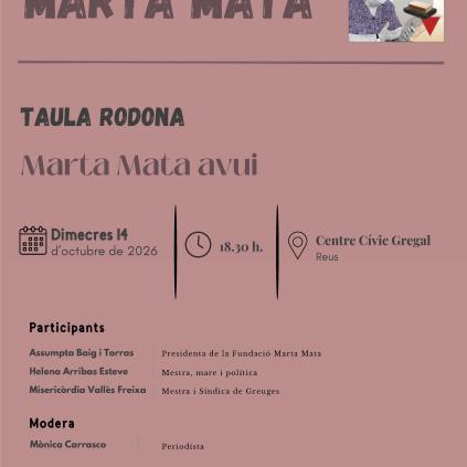 Cartell taula rodona "Marta Mata avui" Accedeix a Cartell taula rodona "Marta Mata avui"