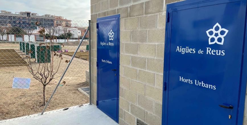Imatge de la instal·lació d'Aigües als horts urbans