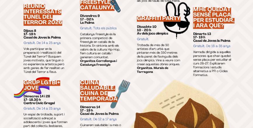 Cartell programació octubre Joventut 1 Cartell programació octubre Joventut 1