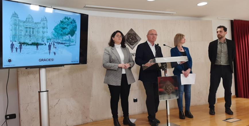 Roda de premsa de presentació del projecte executiu de la urbanització del carrer Ample, la plaça Pintor Fortuny i entorn