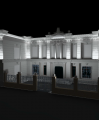 Imatge virtual de la nova il·luminació de la façana de l'Escola Pompeu Fabra
