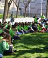 Foto de la campanya de sensibilització ambiental pel centre amb 350 alumnes de secundària