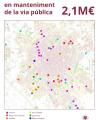 Plànol de les inversions en mateniment de la via pública 2024