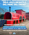 Cartell de la inauguració dels jocs infantils del parc del Trenet