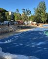 Muntatge pista 3x3 al parc de Sant Jordi