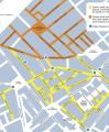 Plànol del sistema de mobilitat regulat amb pilones intel·ligents
