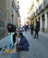 Pintada de les pilones del carrer Sant Llorenç