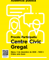 Cartell de l'audiència pública en relació al futur Centre Cívic Gregal