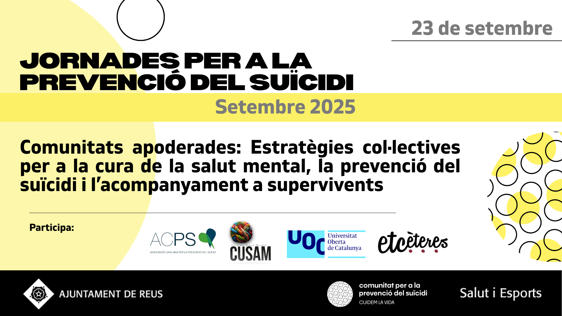 Comunitats apoderades: estratègies col·lectives per a la cura de la salut mental i la prevenció del suïcidiE