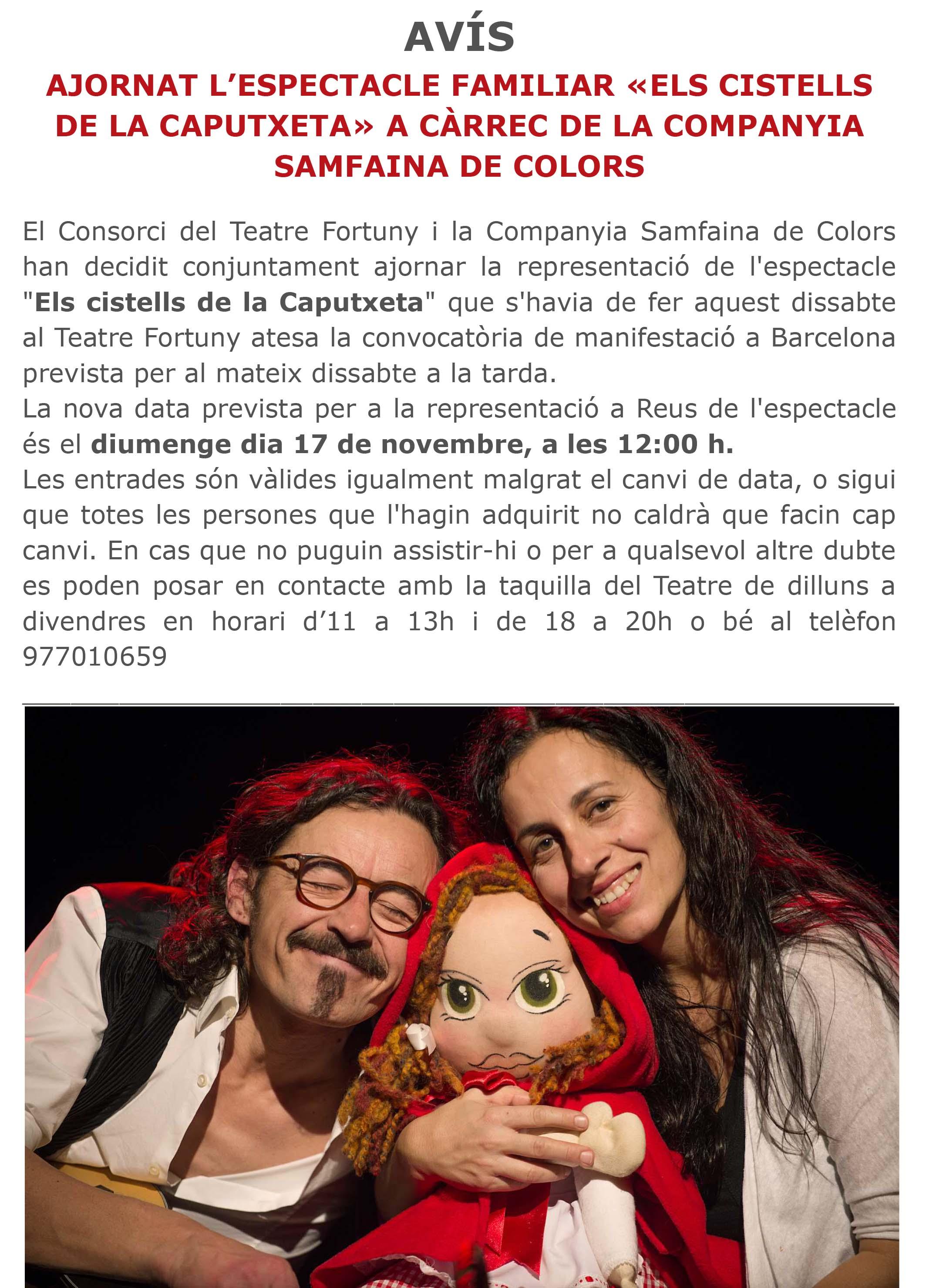 Samfaina de Colors AJORNAT FINS EL DIUMENGE 17 DE NOVEMBRE A LES 12H