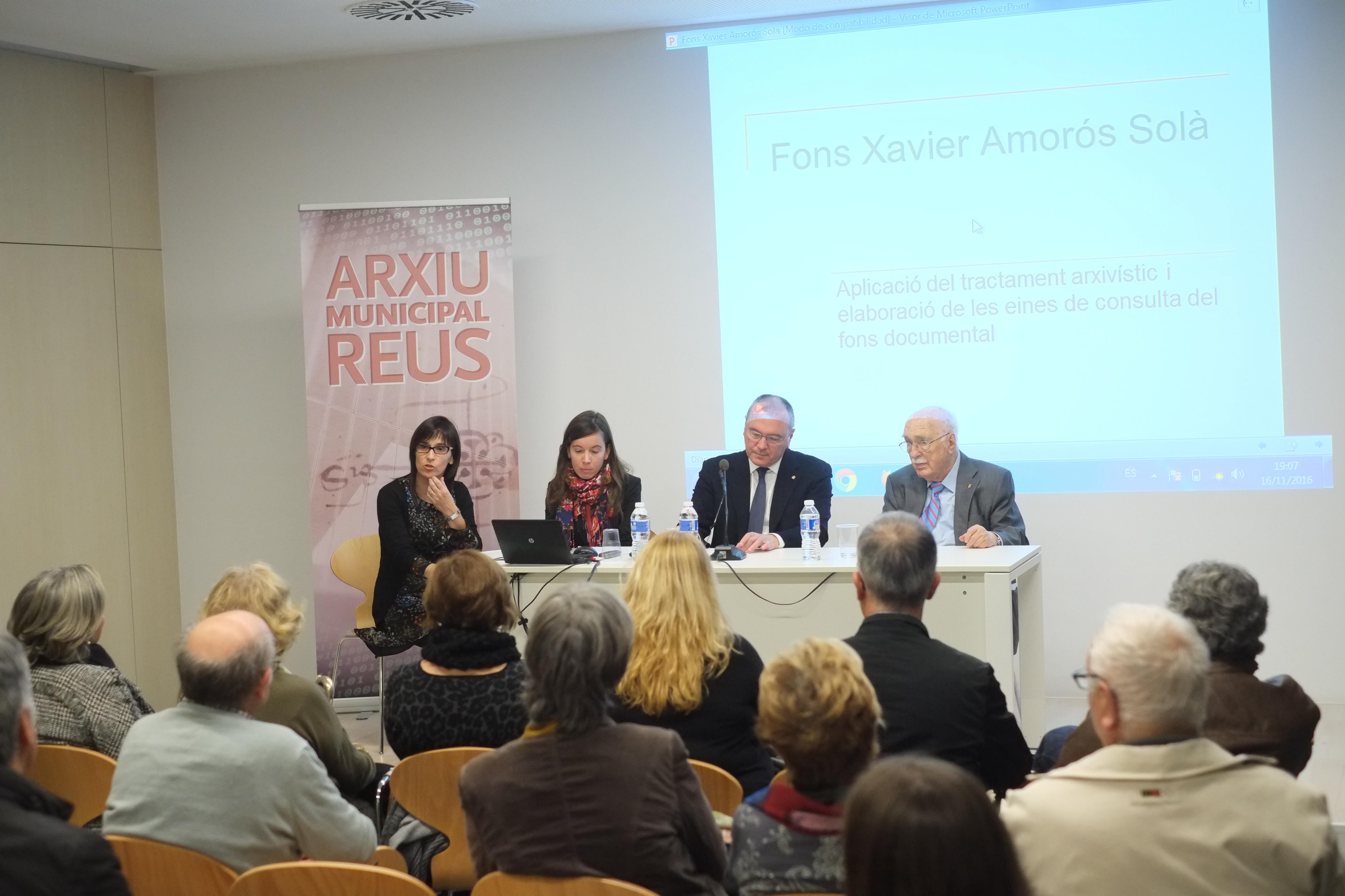 Presentació del Fons Xavier Amorós Solà Ajuntament de Reus
